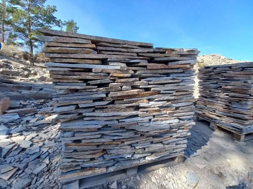 Плитняк златолит серебристый для фасада купить в Октябрьском